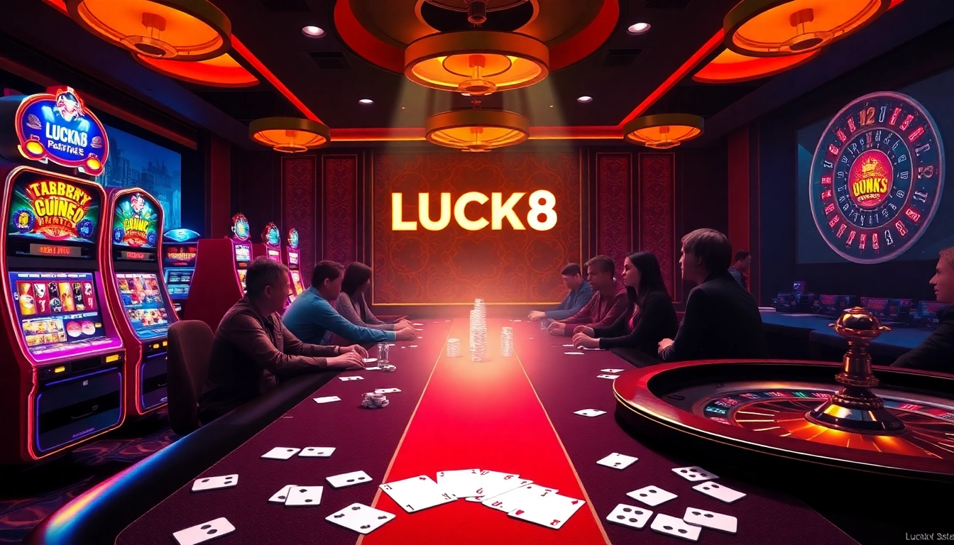 Người chơi LUCK8 tham gia một ván poker đầy phấn khích giữa không gian sòng bài sống động và những pha hành động nghẹt thở.