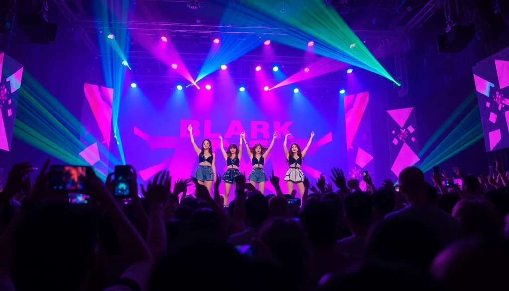 Blackpink news highlights vibrant live performance with enthusiastic audience engagement.
