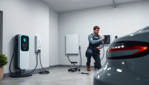 EV charger installation estimate in a home garage by a certified electrician.