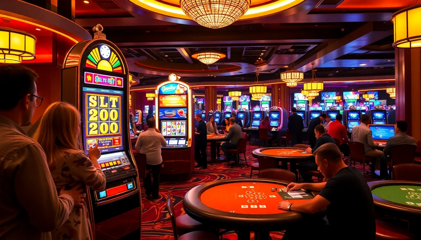 Mainkan permainan seru di mesin Slot Bet 200 dalam lingkungan kasino yang mewah.