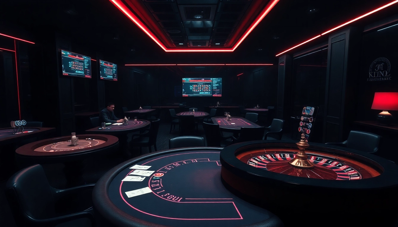 Gamblers at an underground casino exploring hidden wiki dark web connections.