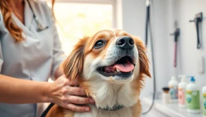 De zorg voor honden bij https://hondenverzorgers.nl toont een blije hond die verzorgd wordt.