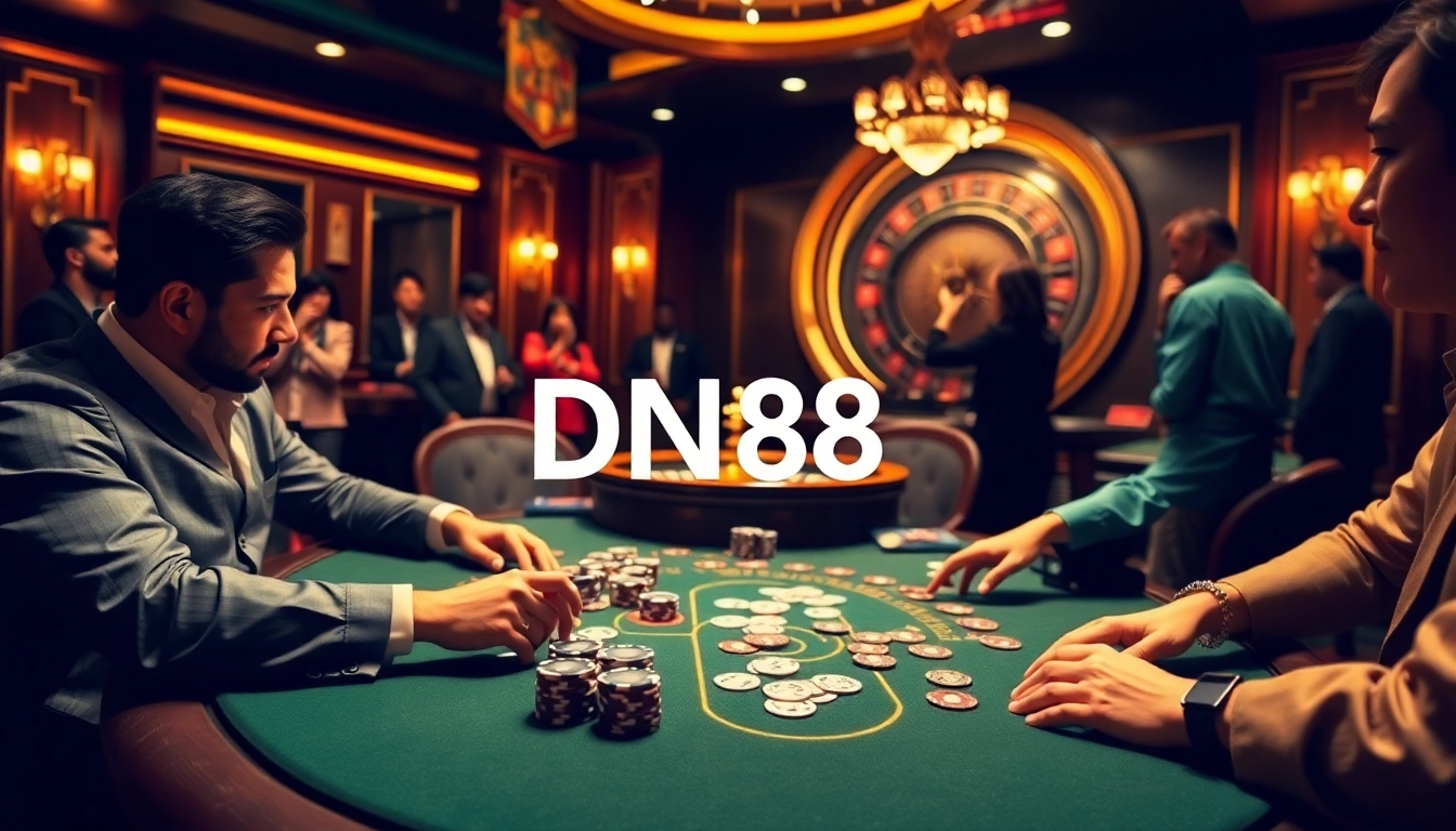 Experience thrilling casino action at DN88 poker table with luxurious settings.