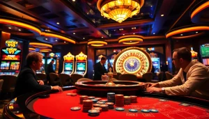 Experience the thrill of luck8 as players engage at glamorous casino tables.