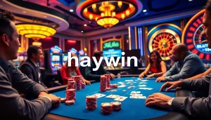 Players engaging in an action-packed poker game at Haywin casino, highlighting excitement and strategy.