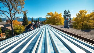 Metal roofing vancouver installation showcasing skilled workers on a residential home.