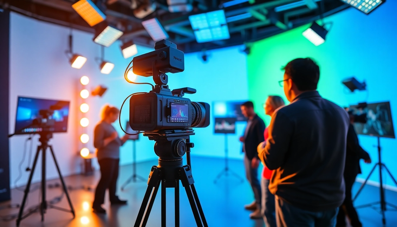 Showcasing corporate video production Phoenix in a professional studio environment with a dynamic team.