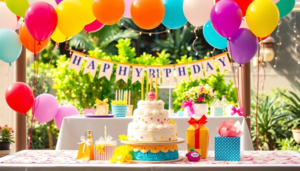 Celebrate a customizable birthday party with vibrant decorations and personalized touches.