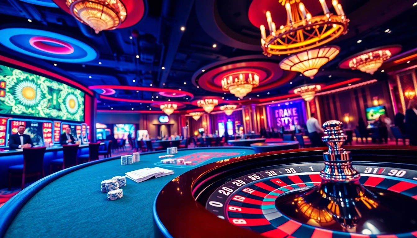 Datuk Win digambarkan dalam adegan kasino yang hidup dengan penekanan pada keping chip poker dan pemain yang merayakan.