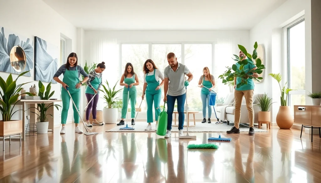 Reliable cleaning services calgary showcased by a professional team in a bright home environment.