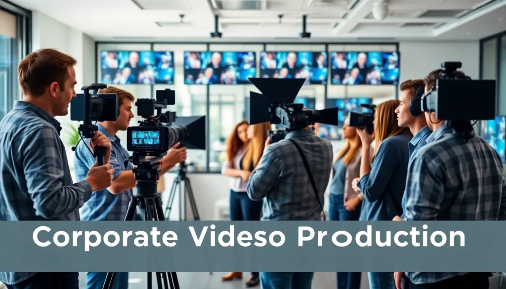 Engaging scene of corporate video production Phoenix team collaborating on a set.