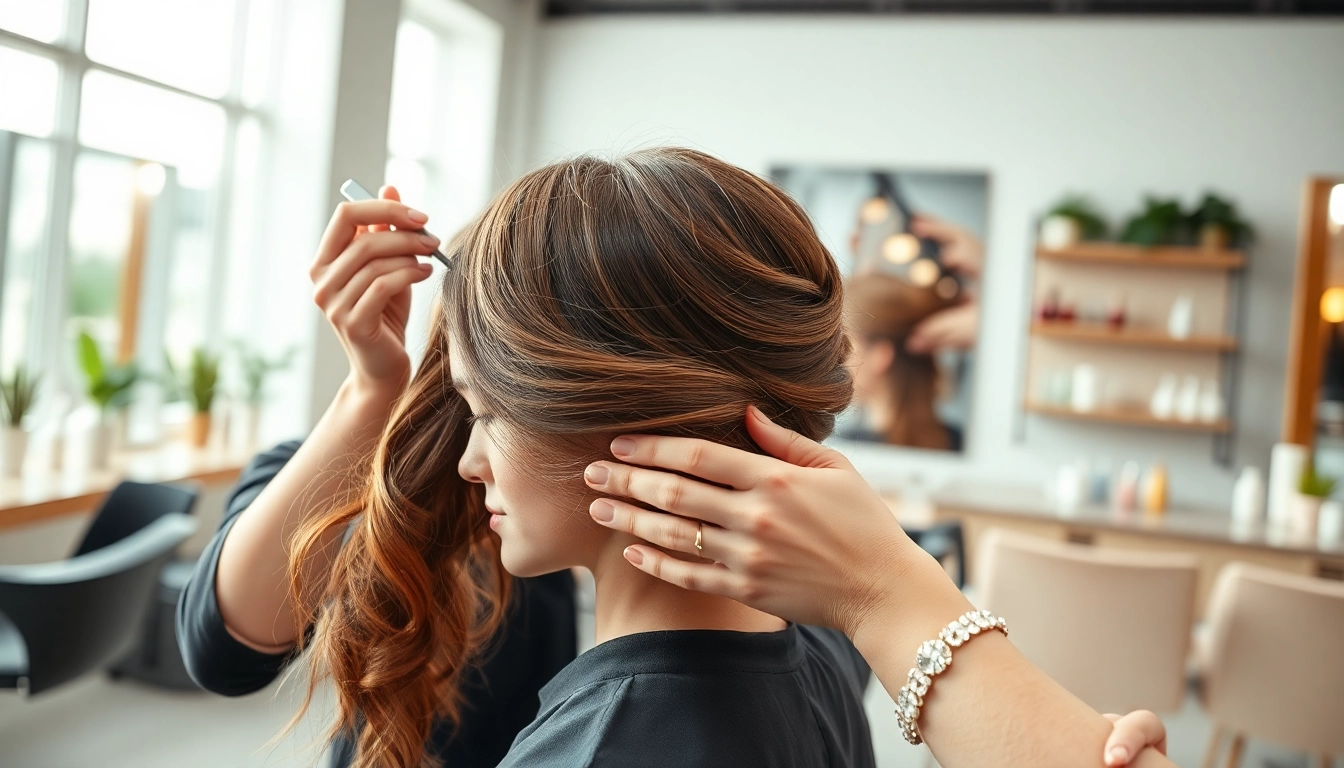 Hairstyle bucuresti realizat cu tehnici avansate de stilizare.