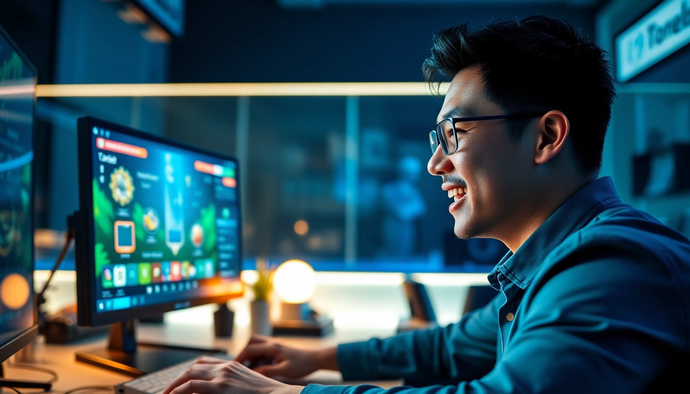 Pengaturan permainan togel sumo yang menarik dengan pemain terbenam dalam pengalaman game online yang penuh warna.