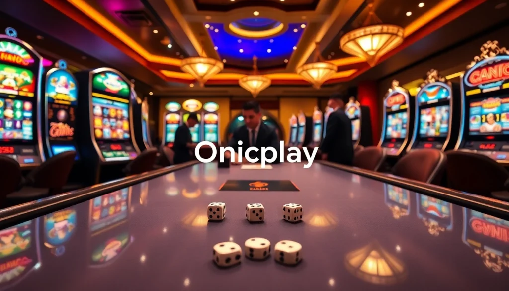 Experience thrilling gameplay on Onicplay with vibrant slot machines and poker tables.