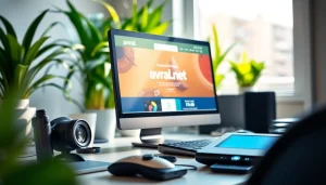 avral.net 웹사이트와 함께 작업하는 디지털 작업 공간의 모습