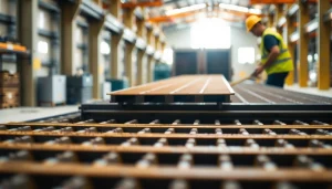 GRP Grating Supplier showcasing a worker installing high-quality fiberglass grating in an industrial setting.