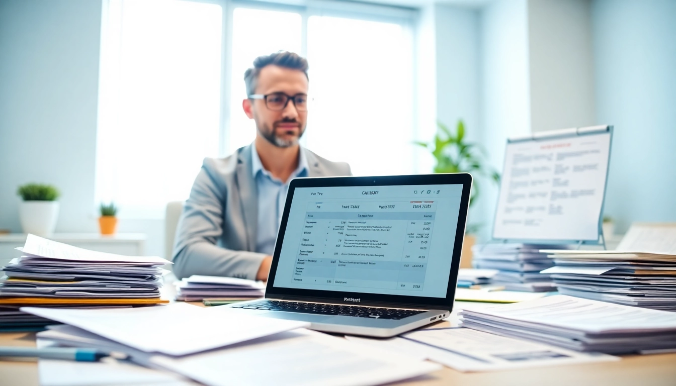 Tax season preparation with a professional consultant in an office setting.