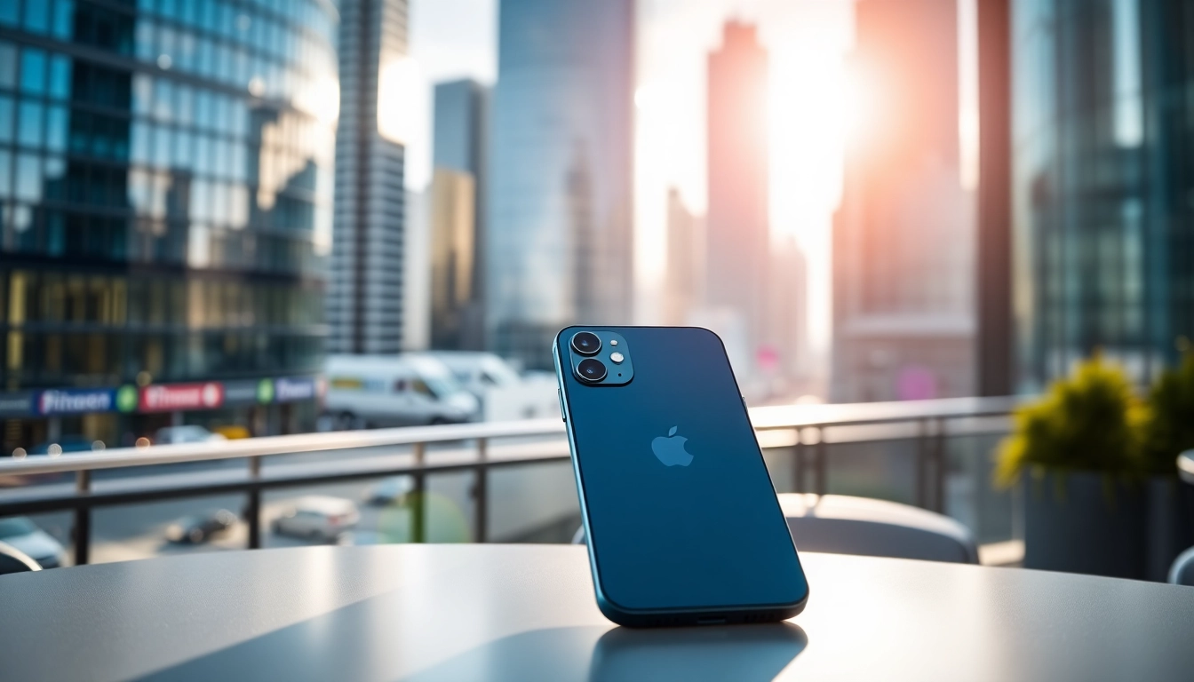 Capturing the beauty of the iPhone 15 Plus displayed in a vibrant cityscape setting.