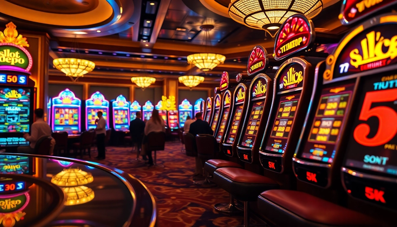 Engage in thrilling slot depo 5k gameplay with vibrant machines and luxurious surroundings.