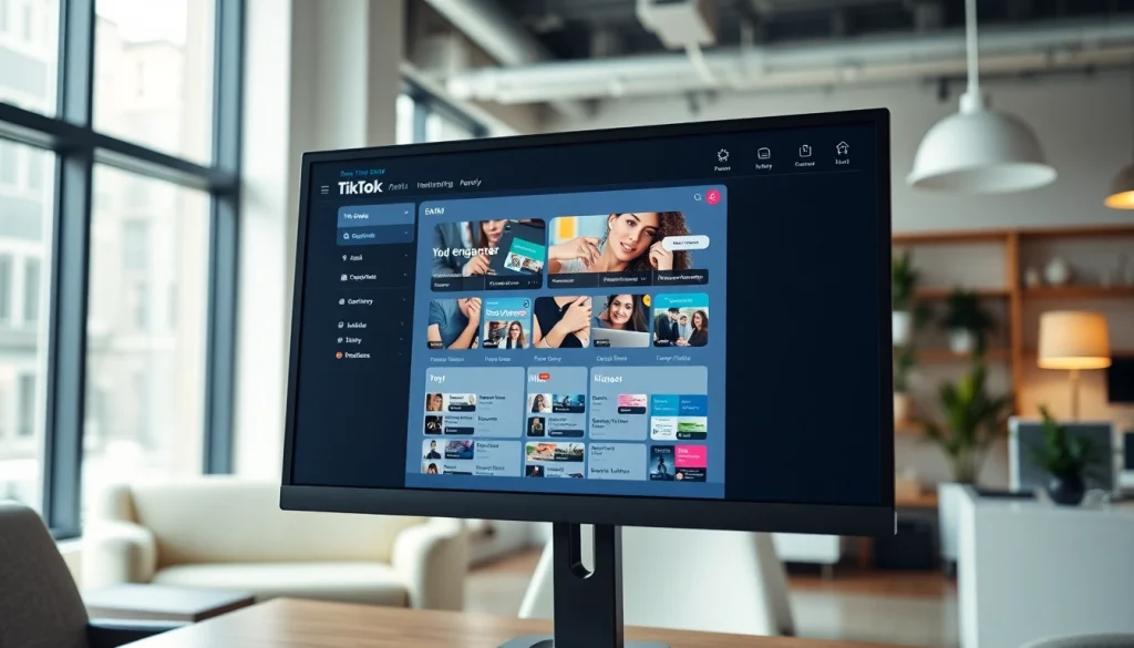 Engaging display of a tiktok smm panel in a professional workspace showcasing digital marketing tools.
