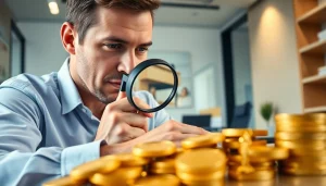 compro oro esperto che esamina oro prezioso in un ambiente professionale.