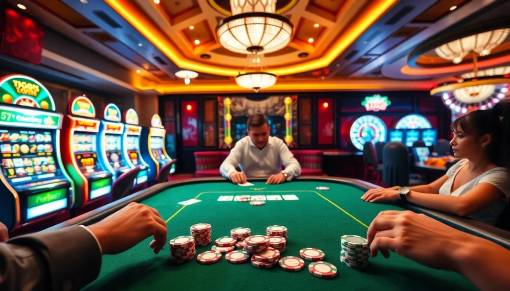 Engaging players experience the thrill of poker at 88i's luxurious casino.