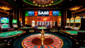 Experience the thrill of online gambling with SA88 at luxurious casino tables and vibrant slot machines.