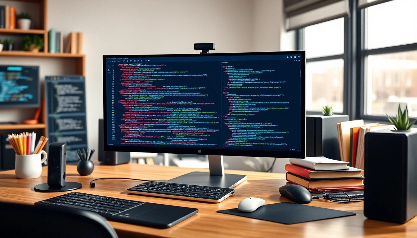 Analyze meta tags on a professional web development desk with coding snippets visible.