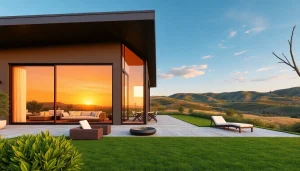 Experience the beauty of the Rock View Road Revival, a modern home surrounded by lush landscapes.