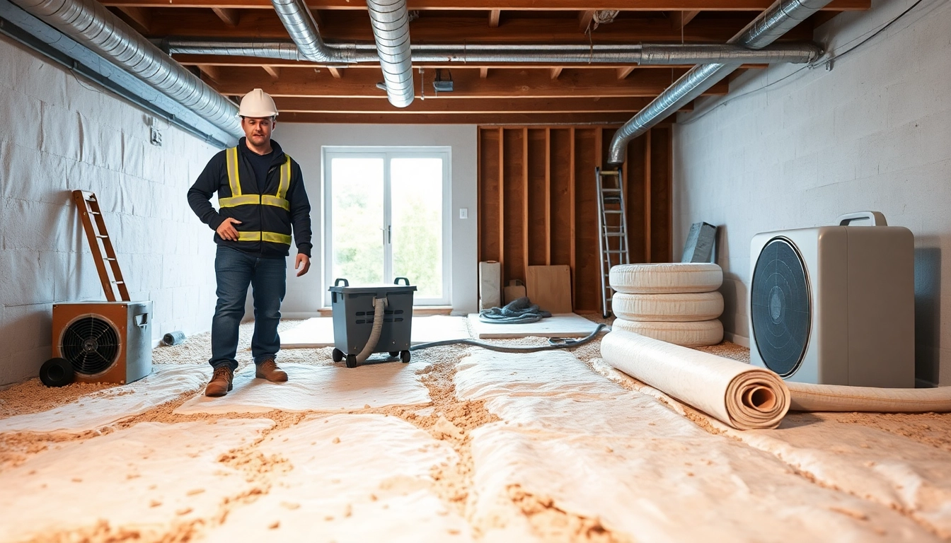 Crawl Space Restoration showing professionals enhancing a residential space with modern restoration techniques.