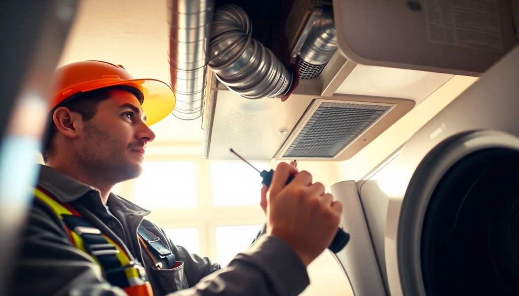 Expert technician performing Dryer Vent Repair, ensuring safety and efficiency.