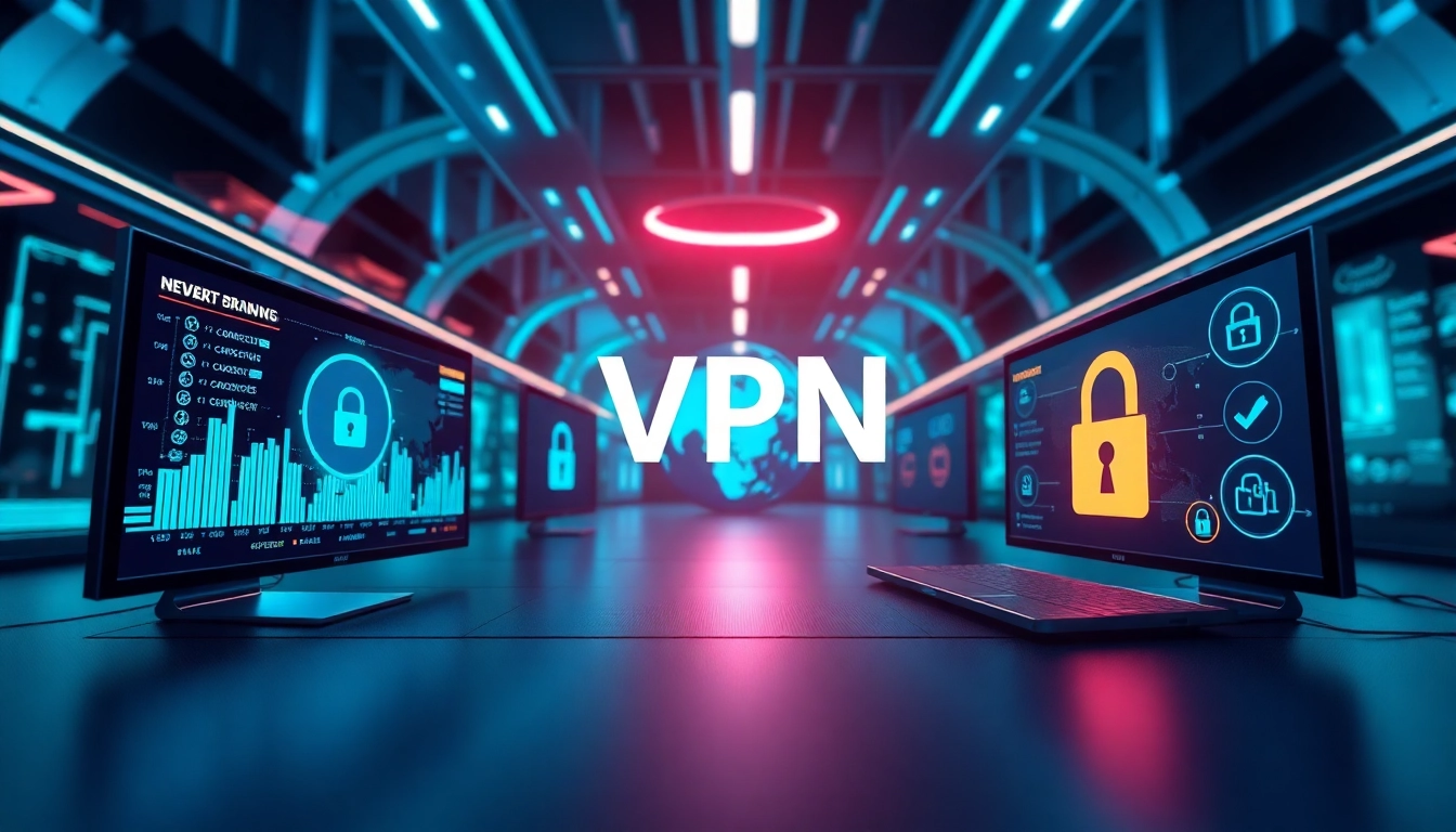 描述现代科技、全球网络与安全要素，强调隐私保护的快连 VPN 宣传横幅。