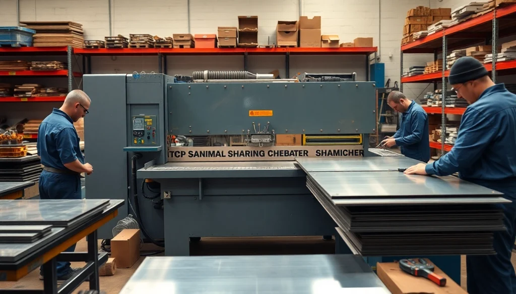 Custom shearing edmonton in a professional workshop highlighting skilled technicians at work.