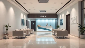 アトムクリニックのプロフェッショナルな待合エリア。ポジティブな口コミと評判を紹介。