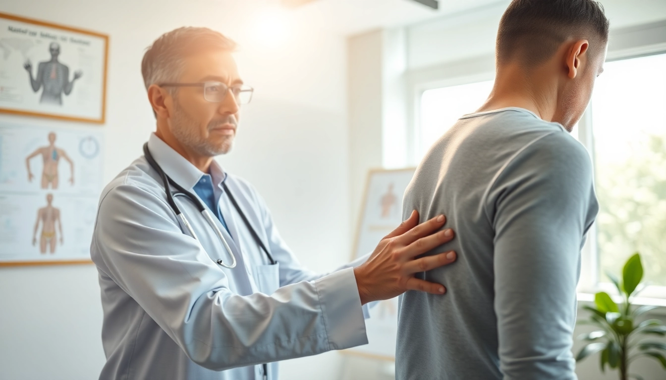 Osteopathie Behandlung in Stuttgart, bei der Therapeutin in hellem Raum konzentriert arbeitet.