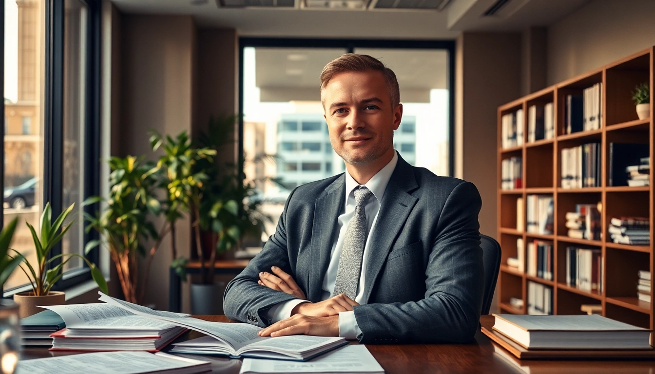 Grand Junction Personal Injury Lawyer consulting with clients in a modern office.