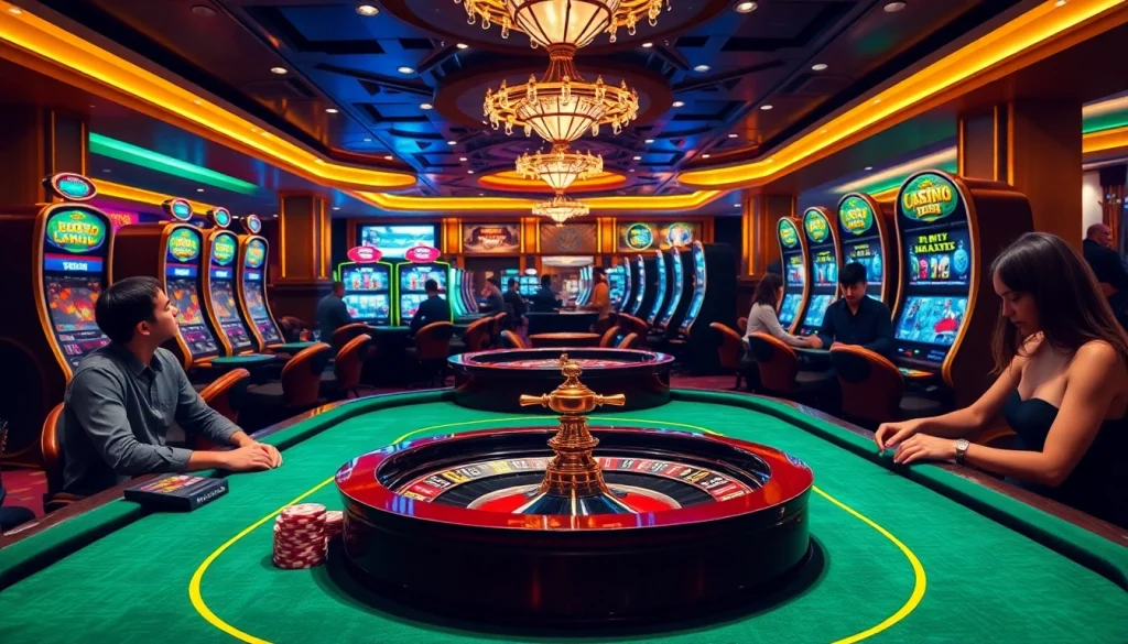 Experience high-stakes gaming excitement at https://luck882.co.com/ with elegant poker tables and vibrant slot machines.