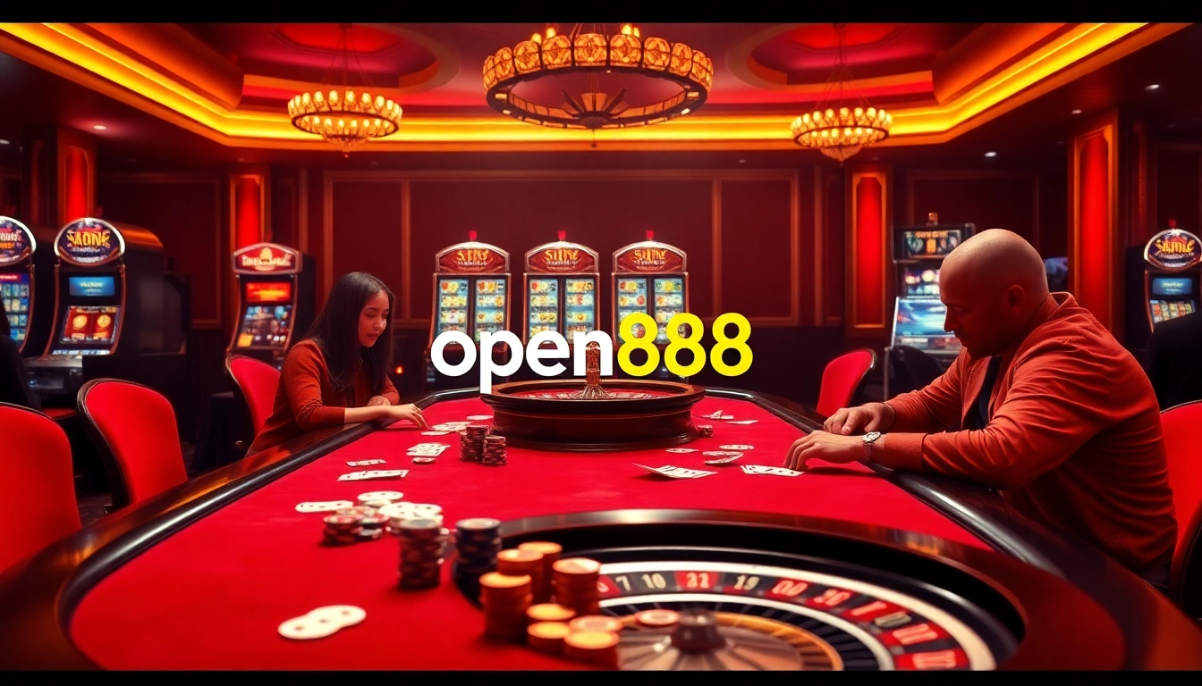 Experience thrilling poker action at open888 with vibrant casino atmosphere and professional players.