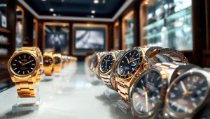 레플리카 시계를 정교하게 진열한 부티크의 모습